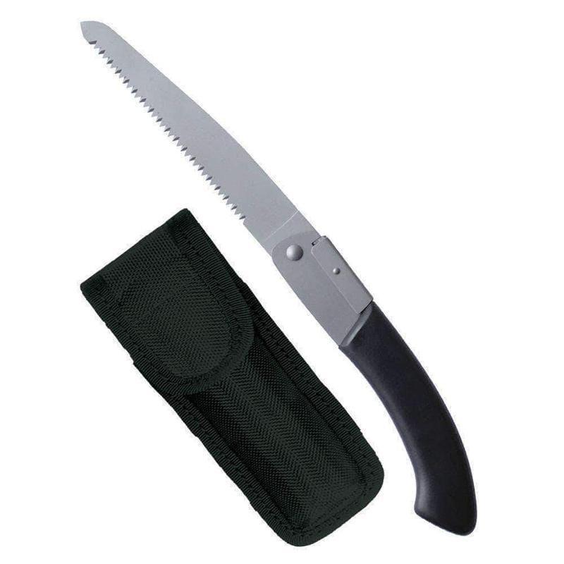 Scie pliante Mil-Tec lame inox 19,5 cm avec étui nylon