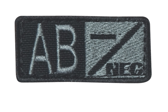 Blutgruppenpatch Grau/Schwarz AB neg - 229AB-007