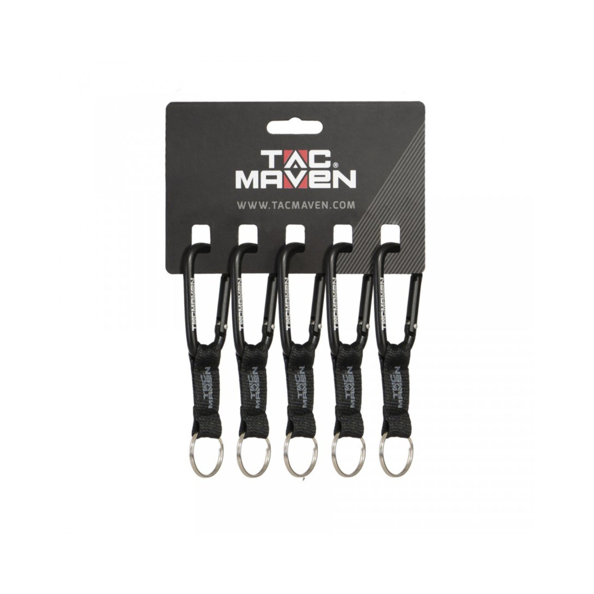 Lot de 5 mousquetons avec porte-clé 7mm - Tac Maven
