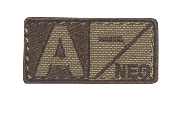 Blutgruppenpatch Coyote/Braun A neg - 229A-N-003