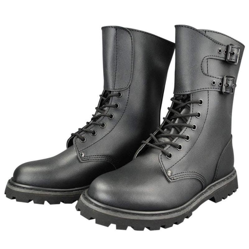 Chaussures de combat Mil-Tec BMJA65 en cuir avec 2 boucles et 6 œillets
