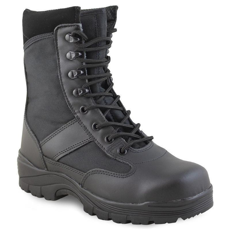 Chaussures coquées Mil-Tec Security en polyester et cuir bovin avec doublure Thinsulate et embout acier
