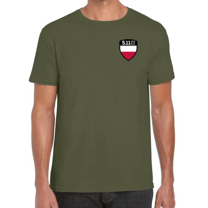 Poland Flag Shield T-shirt - Military Green