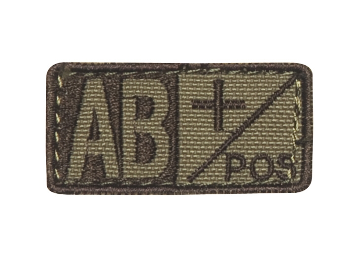 Blutgruppenpatch Coyote/Braun AB pos + 229AB+003