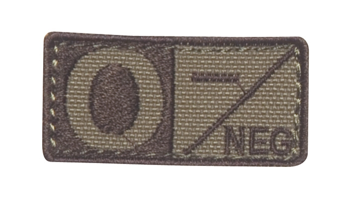 Blutgruppenpatch Coyote/Braun O neg - 229O-003