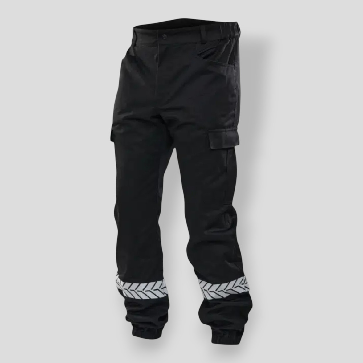 Pantalon Sécurité Privée noir avec bandes HV - GK SAFETEK®️